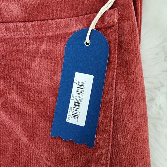 NEW AG Adriano Goldshmied Daily Blue Manya Red Corduroy Straight Leg Jean 27 - Picture 10 of 16